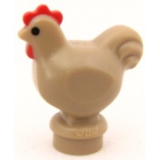 Part 95342pb01 White Chicken with Black Eyes and Red Comb Pattern 